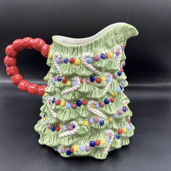 Christopher Radko Christmas Tree Pitcher Holiday Celebrations 9" tall - Picture 1 of 11